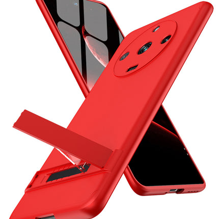 Mobizang Double Dip Full 360 Protection Back Case Cover With Stand for Realme 11 Pro / 11 Pro Plus (Red)