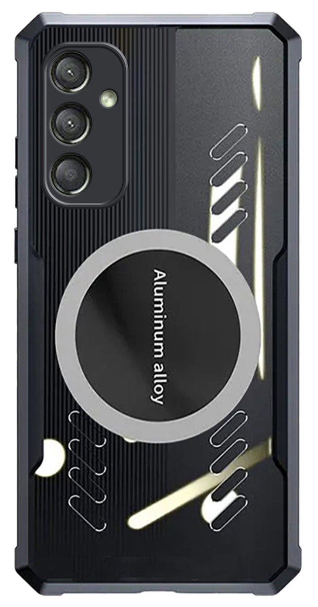 Mobizang Magnetic Heat Dissipation Gaming Back Cover For Samsung Galaxy A25 | Slim Shockproof Bumper Case (Black)