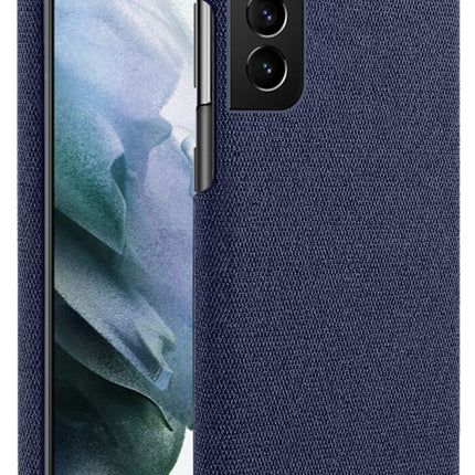Woven Soft Fabric Case for Samsun Galaxy S21 FE Back Cover, Shock Protection Slim Hard Anti Slip Back Cover (Blue)