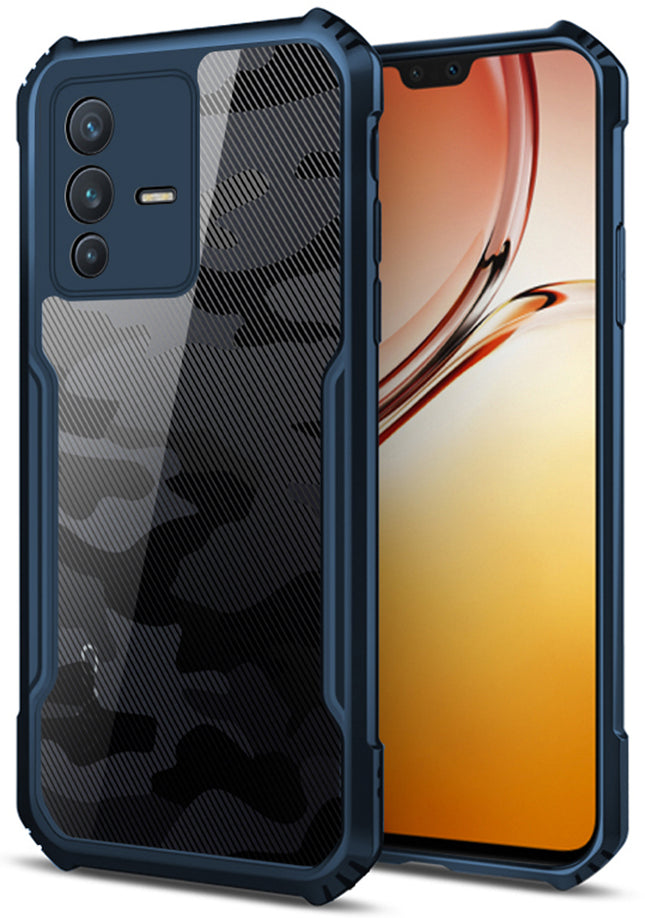 Beetle Camouflage for Vivo V23 Back Case, [Military Grade] Shockproof Slim Hybrid Cover (Blue)