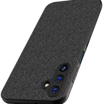 Mobizang Soft Full Fabric Protective Back Case Cover for Samsung Galaxy A15 | Shockproof Slim Hard Anti Slip Back Case (Black)