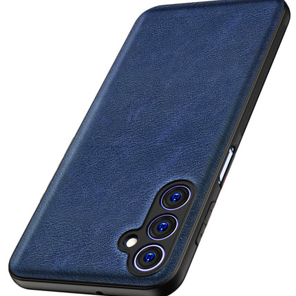Mobizang Tux Leather Back Cover for Samsung Galaxy F34 (5G) / M34 (5G) | Slim Shockproof Camera Protection Bumper Case (Blue)