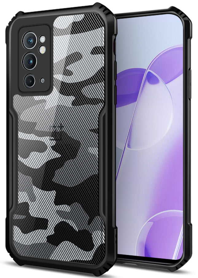 Beetle Camouflage for OnePlus 9RT / One Plus 9RT Back Case, [Military Grade Protection] Shock Proof Slim Hybrid Bumper Back Cover , Black