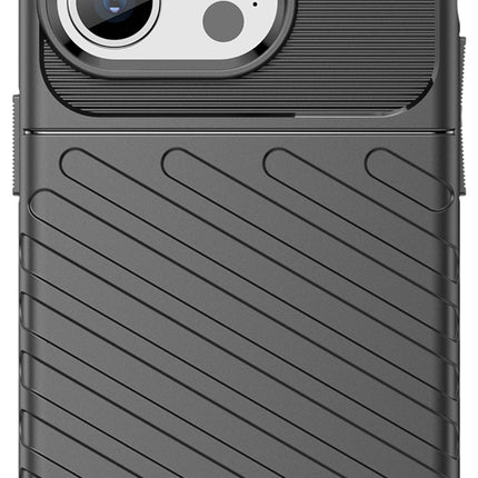 Mobizang Thunder Protective Flexible Back Cover for Apple iPhone 15 Pro Max | Slim Anti Slip Rugged TPU Shockproof Full Body Bumper Case (Black)