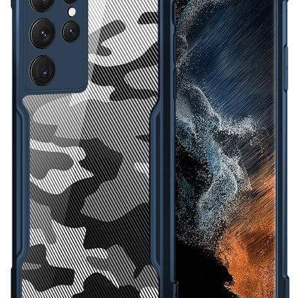 Mobizang Beetle Camouflage for Samsung Galaxy S23 Ultra Back Case, Shock Proof Cover (Blue)