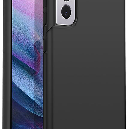 Silk Smooth Finish [Full Coverage] All Sides Protection Slim Back Cover For Samsung Galaxy S21 FE (Black)