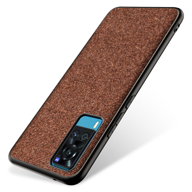 Soft Full Fabric Protective Shockproof Back Case Cover for Vivo X60 (Full Brown)