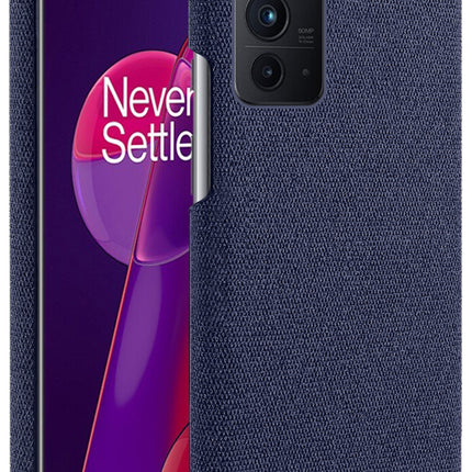 Woven Soft Fabric Case for OnePlus 9RT Back Cover, Shock Protection Slim Hard Anti Slip Back Cover (Blue)