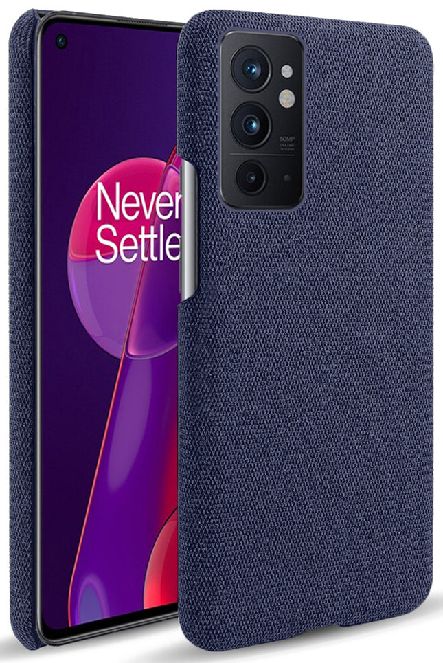 Woven Soft Fabric Case for OnePlus 9RT Back Cover, Shock Protection Slim Hard Anti Slip Back Cover (Blue)