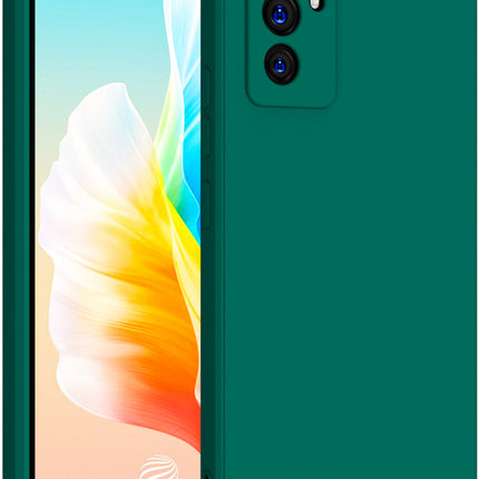 Matte Lens Protective Back Cover for Vivo V23E , Slim Silicone with Soft Lining Shockproof Flexible Full Body Bumper Case (Green)