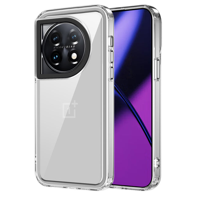 Mobizang Warrior Acrylic Clear Back Cover For OnePlus 11R | Slim Shockproof [Military Grade Protection] Hybrid Bumper Case (Transparent Sides)