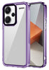 Mobizang Warrior Acrylic Clear Back Cover For Redmi Note 13 PRO PLUS | Slim Shockproof [Military Grade Protection] Hybrid Bumper Case (Purple Sides)