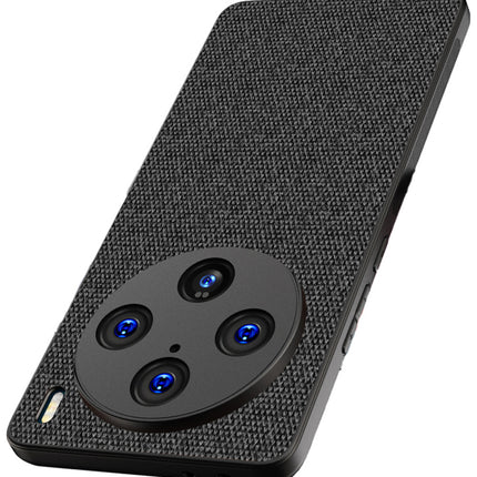 Mobizang Soft Full Fabric Protective Back Case Cover for Vivo X100 Pro | Shockproof Slim Hard Anti Slip Back Case (Black)