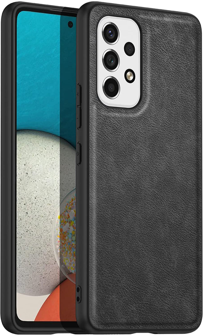 Tux Back Case for Samsung Galaxy A33 (5G), Slim Leather Case With Shockproof Back Cover (Black)