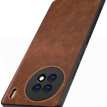 Mobizang Tux Back Case for Vivo X90 (5G) | Slim Leather Shockproof Camera Protection Back Cover (Brown)