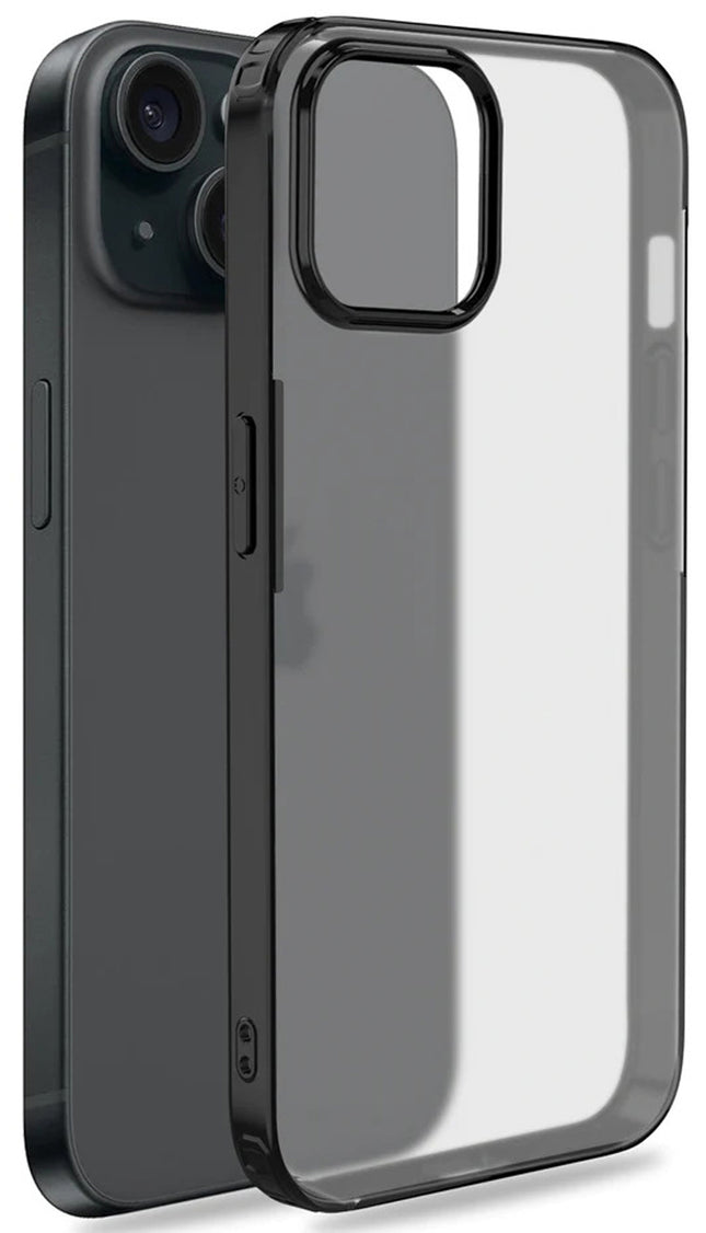 Mobizang Shield Frosted Acrylic Back Shock Proof Case Cover for Apple iPhone 15 Plus (Black)