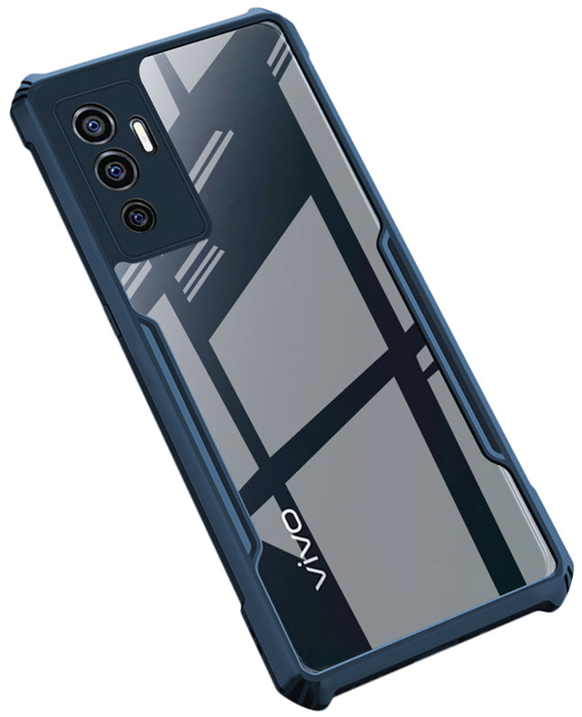 Beetle for Vivo V23E Back Case, [Military Grade Protection] Shock Proof Slim Hybrid Bumper Cover (Blue)
