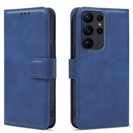 Mobizang Prime Slim Magnetic Flip Cover for Samsung Galaxy S23 Ultra | PU Leather Shockproof Folio Case with Card Holders RFID Blocking Kickstand (Blue)