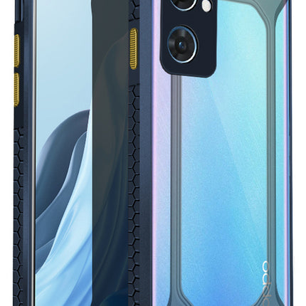 Mobizang Unicorn for Oppo Reno 7 (5G) Clear Back Case, Shock Proof Slim Hybrid Bumper Cover (Blue)