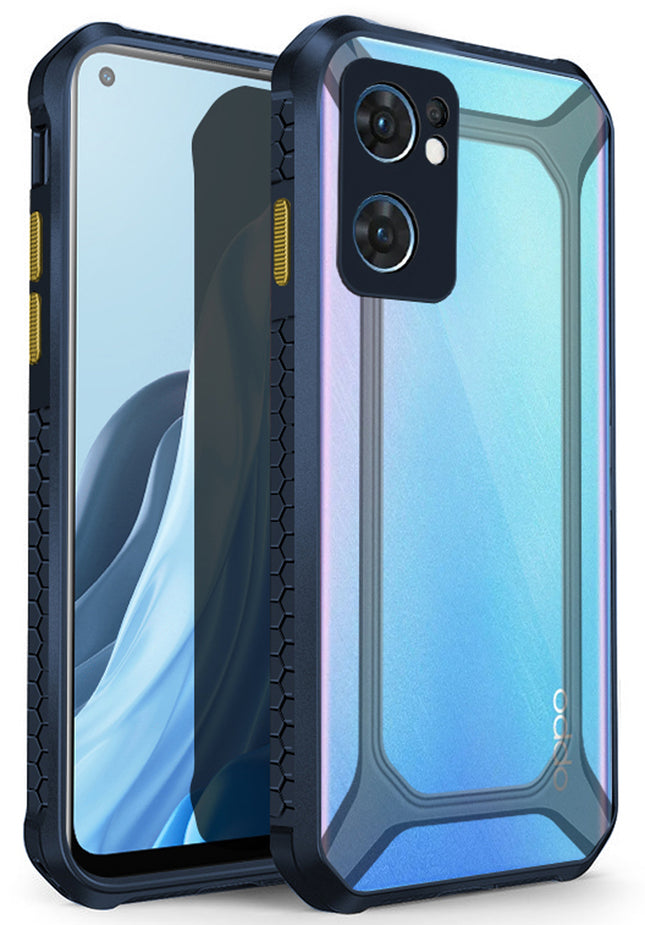 Mobizang Unicorn for Oppo Reno 7 (5G) Clear Back Case, Shock Proof Slim Hybrid Bumper Cover (Blue)