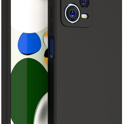 Mobizang Matte Protective Lens Flexible Back Cover for Redmi Note 12 Pro Plus , Slim Silicone with Soft Lining Shockproof Full Body Bumper Case (Black)