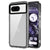 Mobizang Warrior Acrylic Clear Back Cover For Google Pixel 8 | Slim Shockproof [Military Grade Protection] Hybrid Bumper Case (Grey Sides)