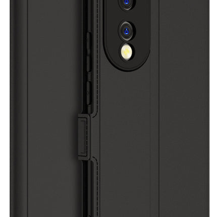 Mobizang Noble Slim Magnetic Leather Flip Case Cover for Honor 90 (5G) | Card Holder Stand Leather Flip Wallet Case (Black)