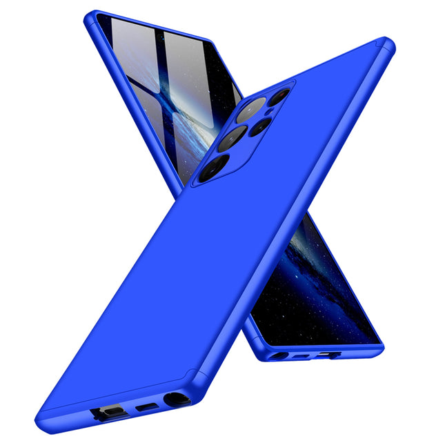Double Dip Full 360 Protection Back Case Cover for Samsung Galaxy S22 Ultra (Blue)