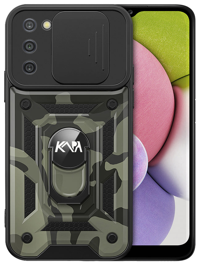 Tank Back Cover for Samsung Galaxy S20 FE , Inbuilt Ring & Slider [Military Grade Protection] Shockproof Lens Protection Case (Black)
