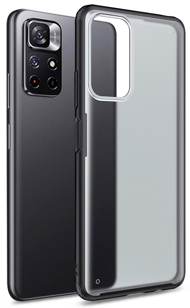 Shield Frosted Acrylic Back Shock Proof Case Cover for Redmi Note 11T (5G) (Black)