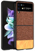 Soft Fabric & Leather Hybrid Protective Case Cover for Samsung Galaxy Z Flip 3 (Brown)