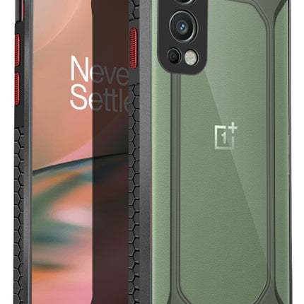 Unicorn for OnePlus Nord 2 (5G) / One Plus Nord 2 (5G) Clear Back Case, [Military Grade Protection] Shock Proof Slim Hybrid Bumper Cover (Black)