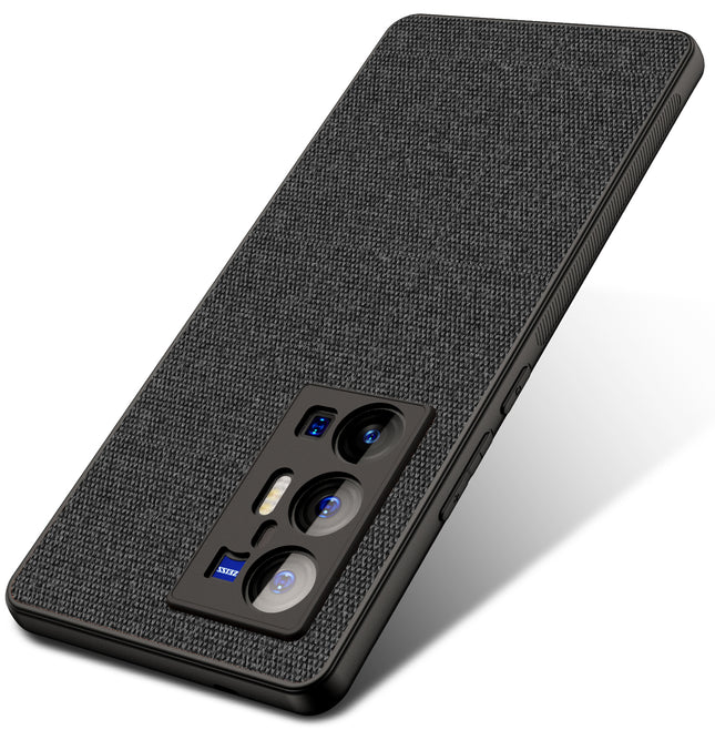 Soft Full Fabric Protective Back Case Cover for Vivo X70 PRO PLUS (Black)