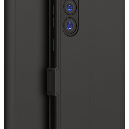Mobizang Noble Slim Magnetic Leather Flip Case Cover for Samsung Galaxy S23 Plus ,Card Holder Stand Leather Flip Wallet Case (Black)
