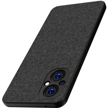 Soft Fabric Hybrid Protective Back Case Cover for Oppo F21 PRO (5G) (Black)