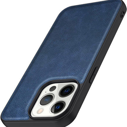 Tux Back Case for Apple iPhone 13 Pro , Slim Leather Case with Soft Edge Shockproof Back Cover (Black,Blue)