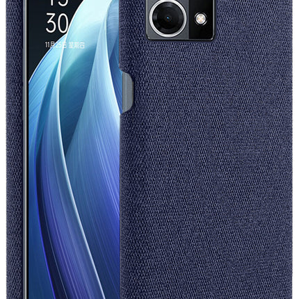 Mobizang Woven Soft Fabric Case for Oppo F21 PRO, 4G Back Cover,  Shock Protection Slim Hard Anti Slip Back Cover (Blue)