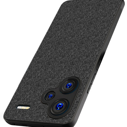 Mobizang Soft Full Fabric Protective Back Case Cover for Redmi Note 13 PRO PLUS | Shockproof Slim Hard Anti Slip Back Case (Black)