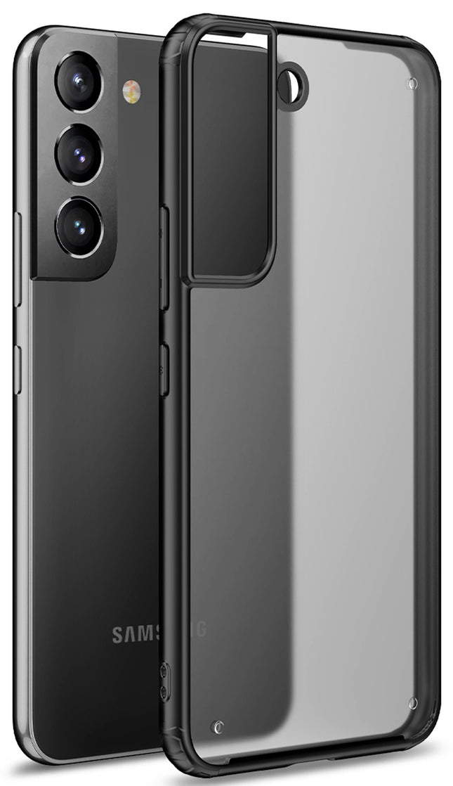 Shield Frosted Acrylic Back Shock Proof Case Cover for Samsung Galaxy S22 (Black)