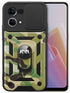 Mobizang Tank Back Cover for Oppo F21 Pro (4G) , Ring + Slider Shockproof Lens Protection Case (Green)
