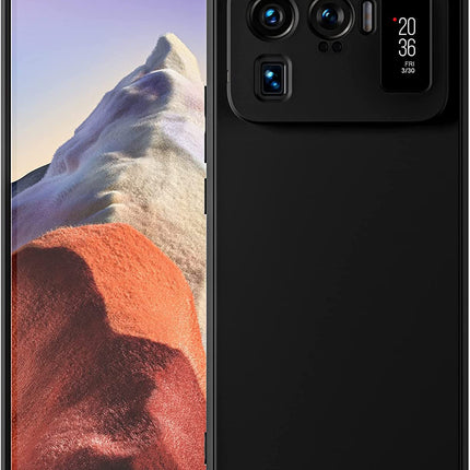 Matte Lens Protective Back Cover for Xiaomi Mi 11 Ultra , Slim Silicone with Soft Lining Shockproof Flexible Full Body Bumper Case , Black