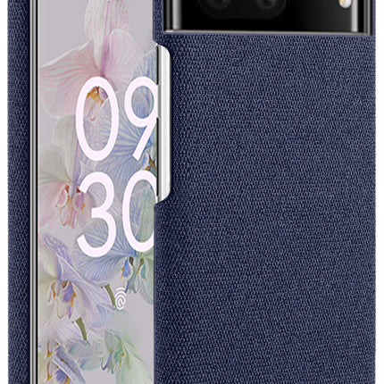 Mobizang Woven Soft Fabric Case for Google Pixel 7 Back Cover, Shock Protection Slim Hard Anti Slip Back Cover (Blue)