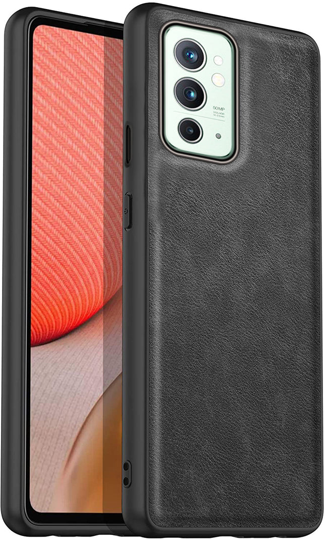 Tux Back Case for OnePlus 9RT / One Plus 9RT , Slim Leather Case with Soft Edge Shockproof Back Cover (Black)