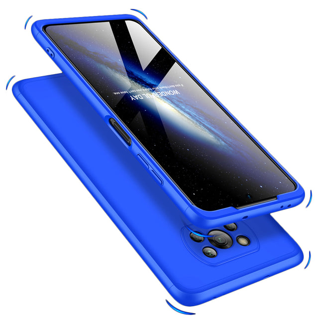 Double Dip Full 360 Protection Back Case Cover for Poco X3 Pro (Blue)