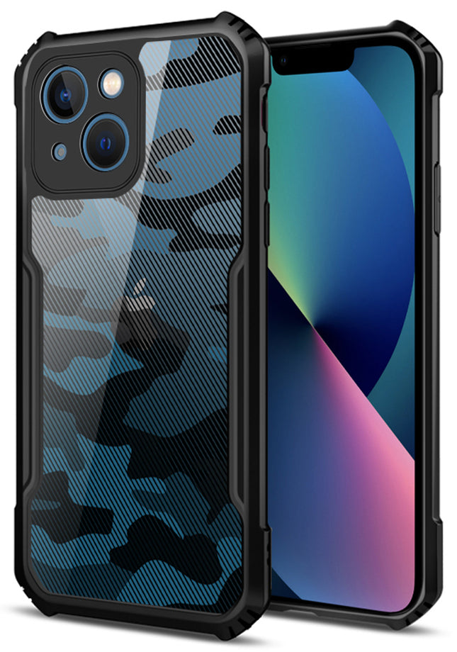 Beetle Camouflage for Apple iPhone 13 Back Case, [Military Grade Protection] Shock Proof Slim Hybrid Bumper Cover (Black)