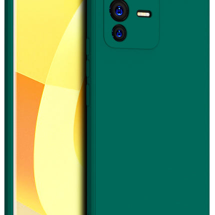 Matte Lens Protective Back Cover for Vivo V23 , Slim Silicone with Soft Lining Shockproof Flexible Full Body Bumper Case (Green)