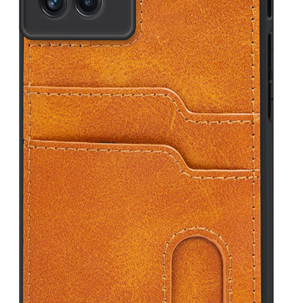 Mobizang Duo Wallet Back Case for OnePlus 10R , Slim Protective PU Leather Cover With Dual Inbuilt Card Pockets (Brown)