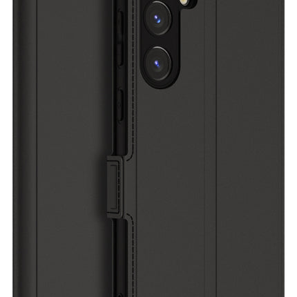 Mobizang Noble Slim Magnetic Leather Flip Case Cover for Samsung Galaxy S24 Plus | Card Holder Stand Leather Flip Wallet Case (Black)