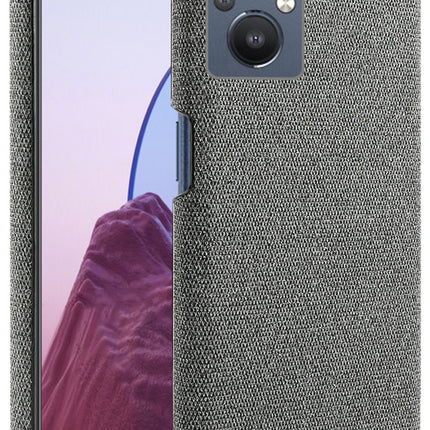 Woven Soft Fabric Case for Oppo F21 PRO (5G) Back Cover, Shock Protection Slim Hard Anti Slip Back Cover (Grey)