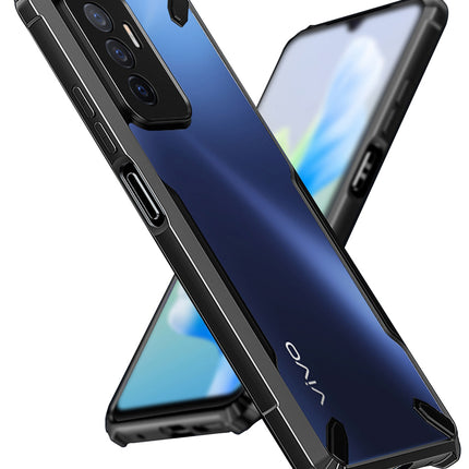 Mobizang Bull Back Cover for Vivo V23E (5G), Shockproof Slim Hybrid Clear Case (Black)